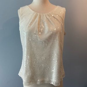 GUC Calvin Klein White Sequin Top